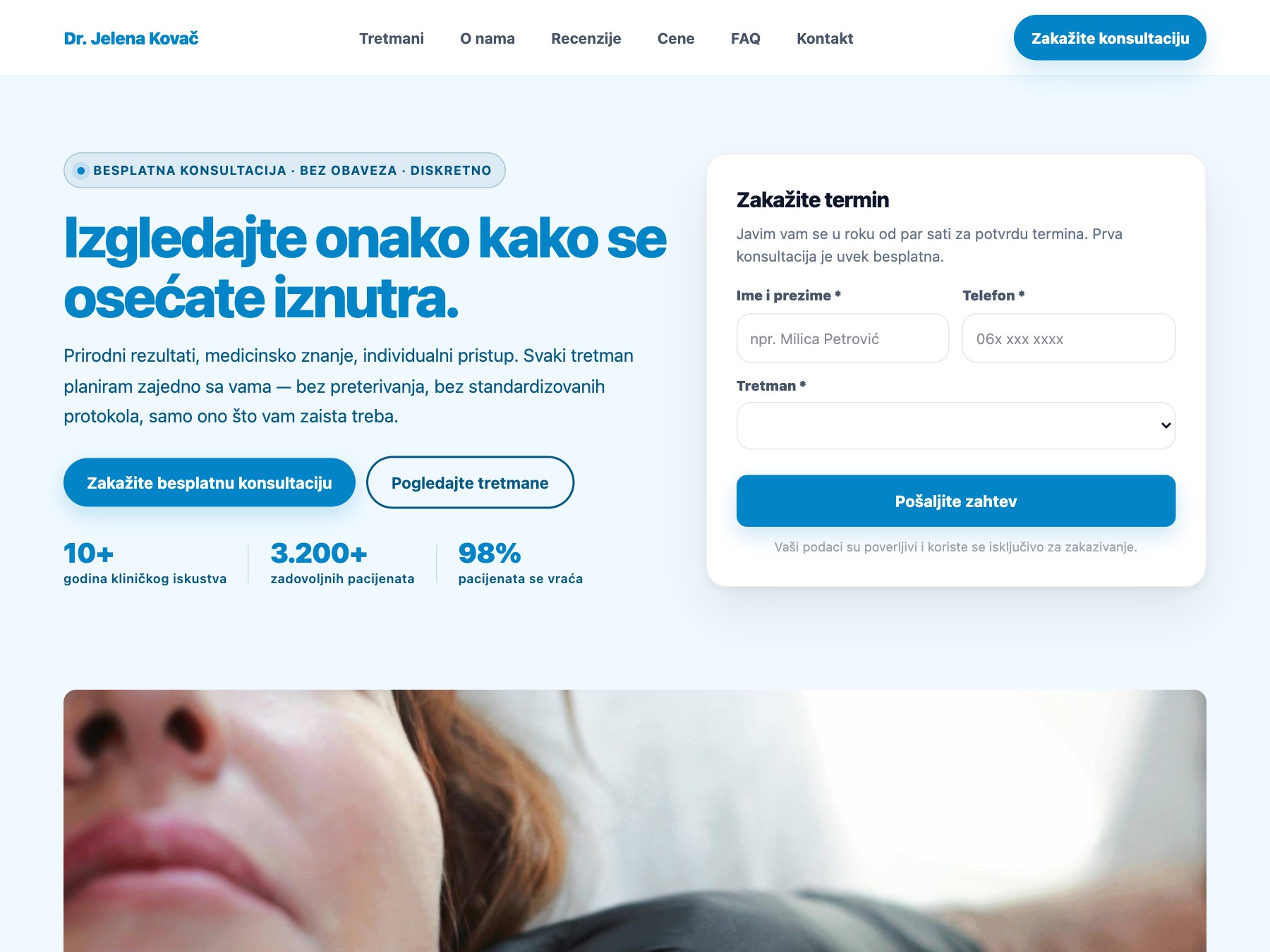 Aesthetic Medicine landing page template preview